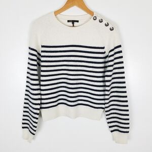 Maje Wool Cashmere Blend Crew-Neck Striped Jumper Sweater Size 1